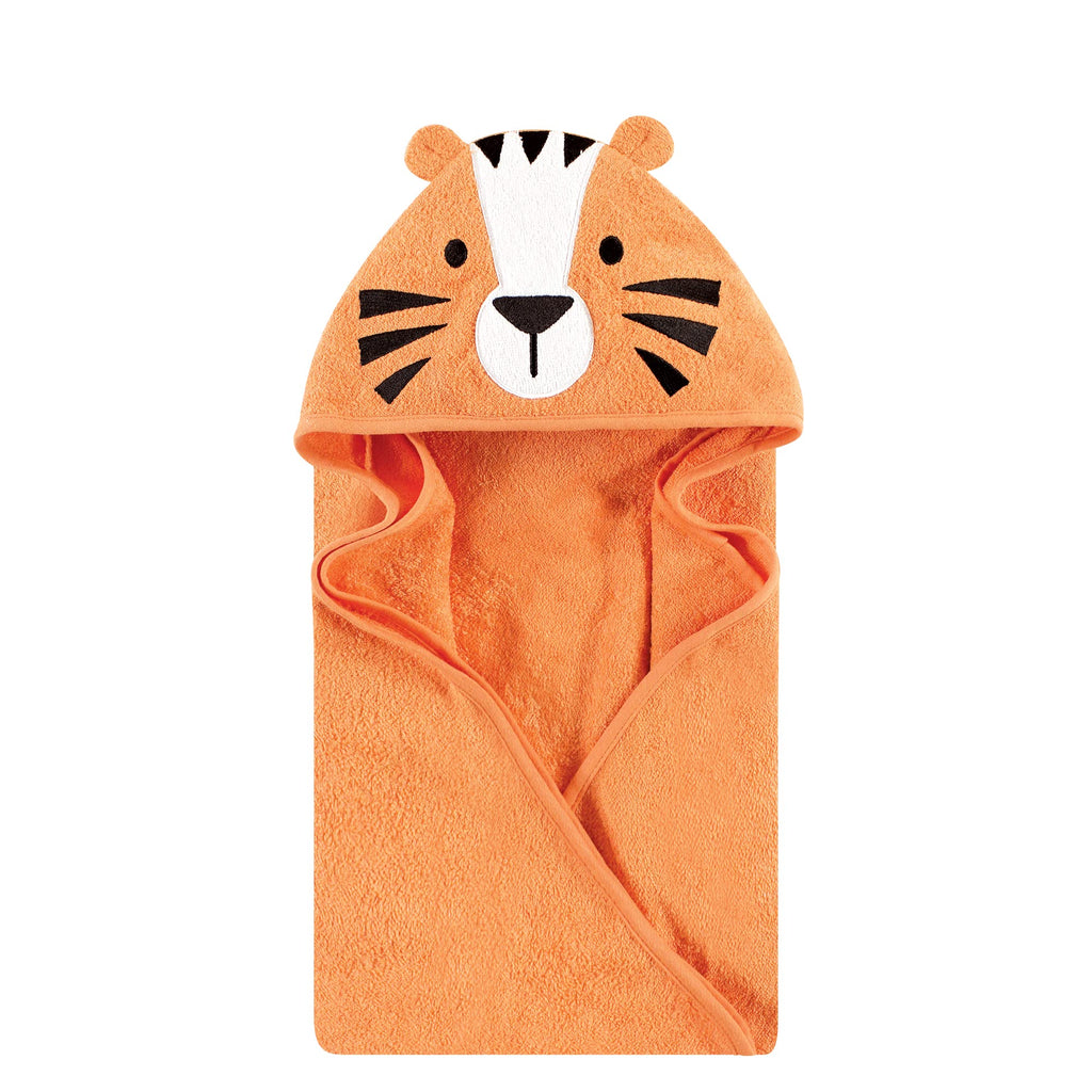 Unisex Baby Cotton Animal Face Hooded Towel, Tiger, One Size