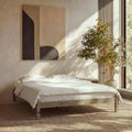 Queen Bed Frame Classic Solid Pine Wood Platform, Noise Free, Under Bed Storage, No Box Spring Needed, Easy Assembly