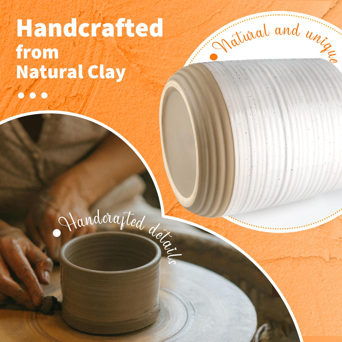 6.8" Large Ceramic Utensil Holder Counter