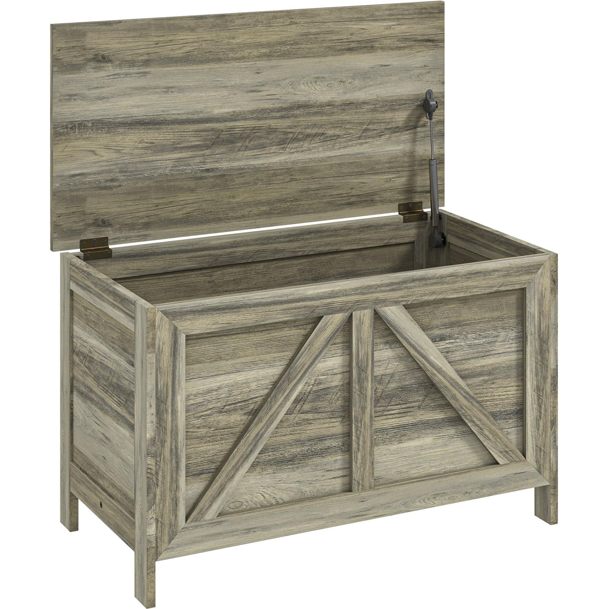 30" Farmhouse Storage Bench Lift Top Storage Chest in Gray