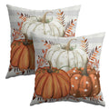 Fall Pumpkins Outdoor Pillows 20x20 Inch Set of 2 Autumn Harvest Pumpkin Pillowcase Buffalo Plaid Maple Leaves