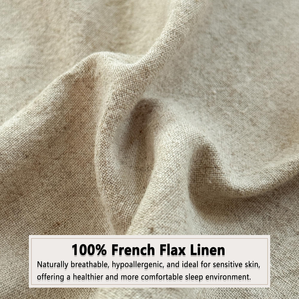 100% French Flax Linen Ruffled Duvet Cover Set, Linen