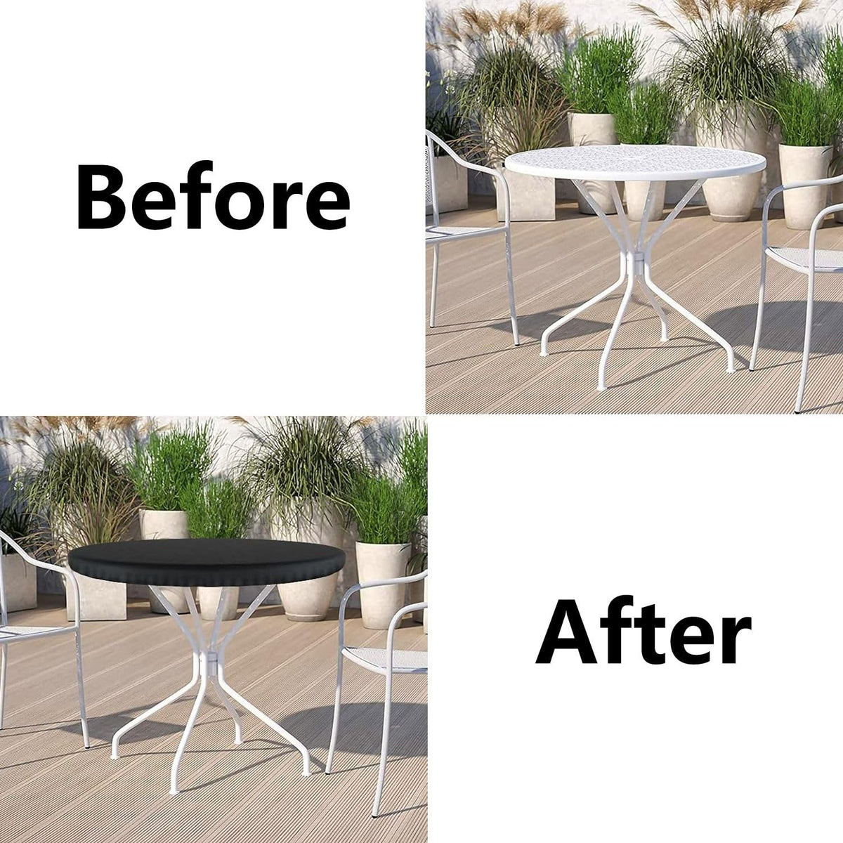 Round Outdoor Table Cover Waterproof 84" Dia x 22" H Round Patio Furniture Covers 600D Patio Table Top Cover for