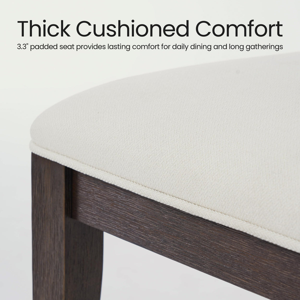 Inspired Bertoia Style Solid Wood Dining Chairs Set of 6, Mid Century Modern Upholstered Kitchen Chairs with 3.3" Thick Cushion, Farmhouse