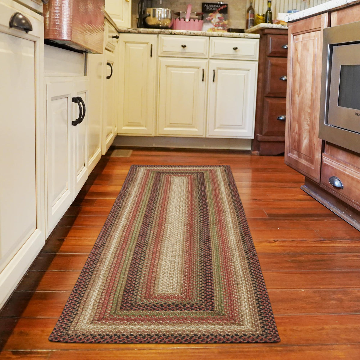 Gingerbread Braided Runner Rug Ideal as Kitchen Runner 22x72