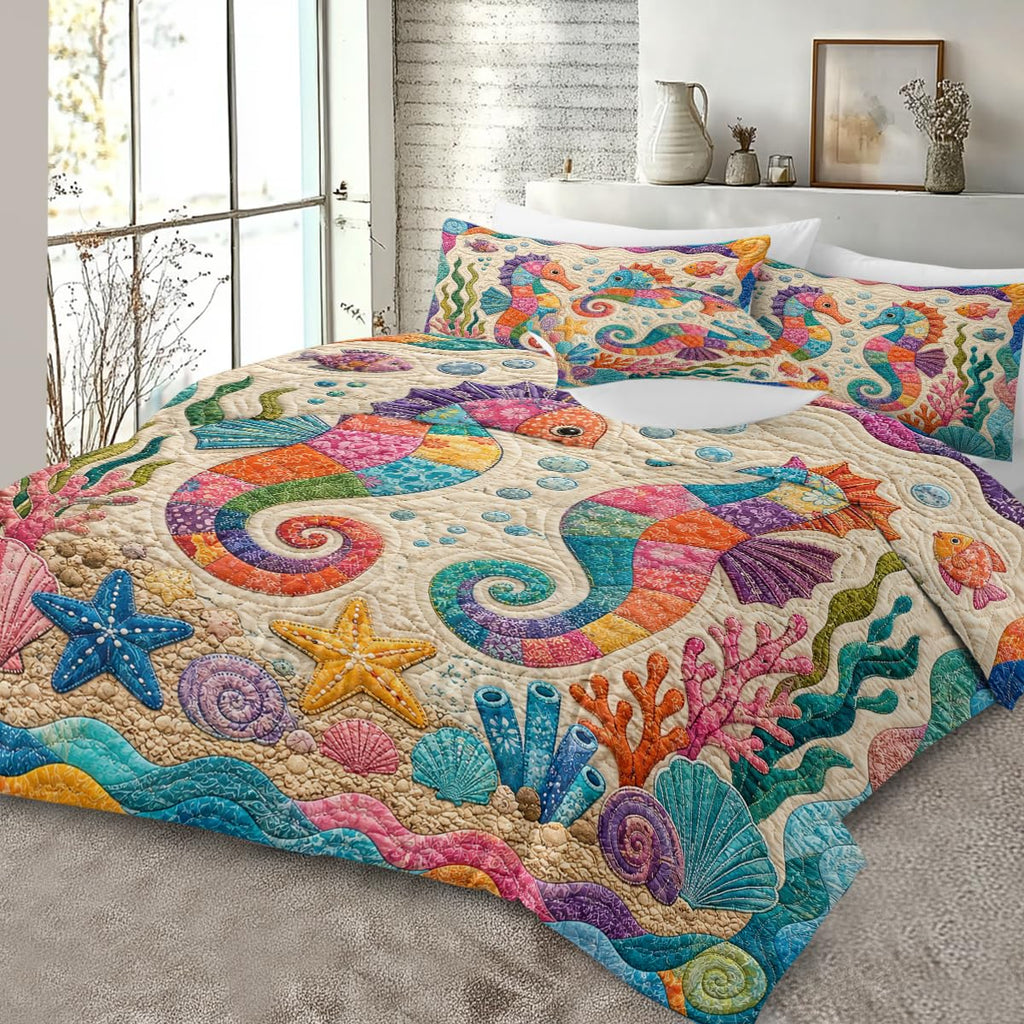 Ocean Seahorse Comforter Colorful Comforter Set