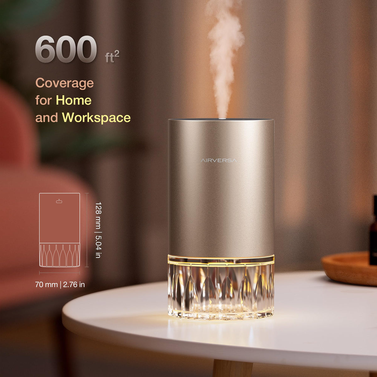 RD1 Waterless Diffuser for Essential Oil, Room, Titanium