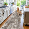 3x15 Ft Long Hallway Runner Rug - Non-Slip Washable Wide Kitchen Runner | Modern Abstract Floor Carpet for Indoor