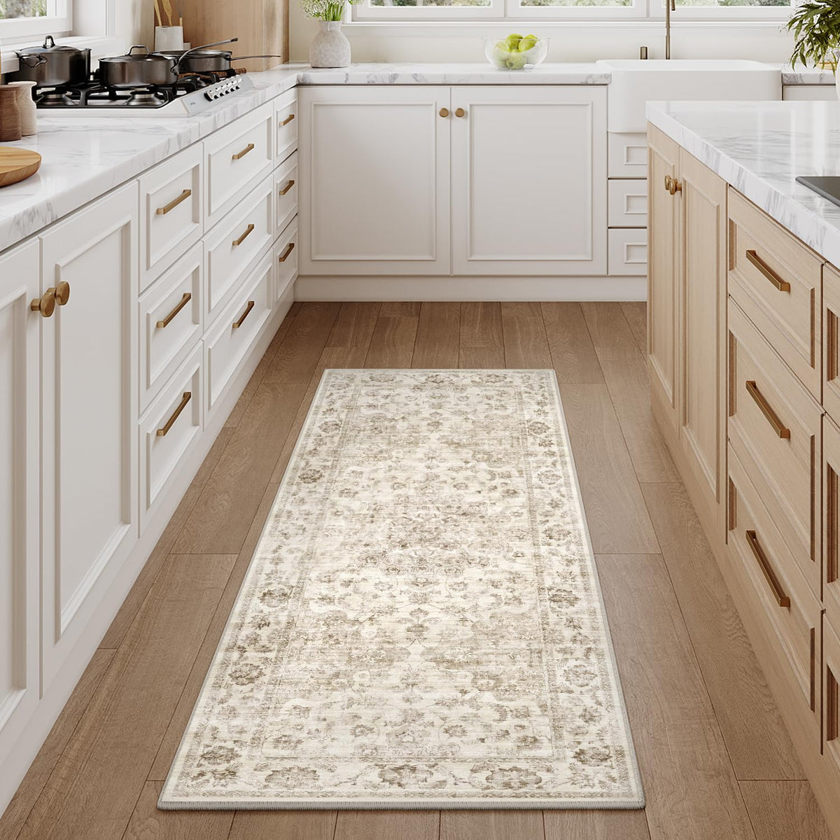 2x4 Beige Neutral Runner Rug