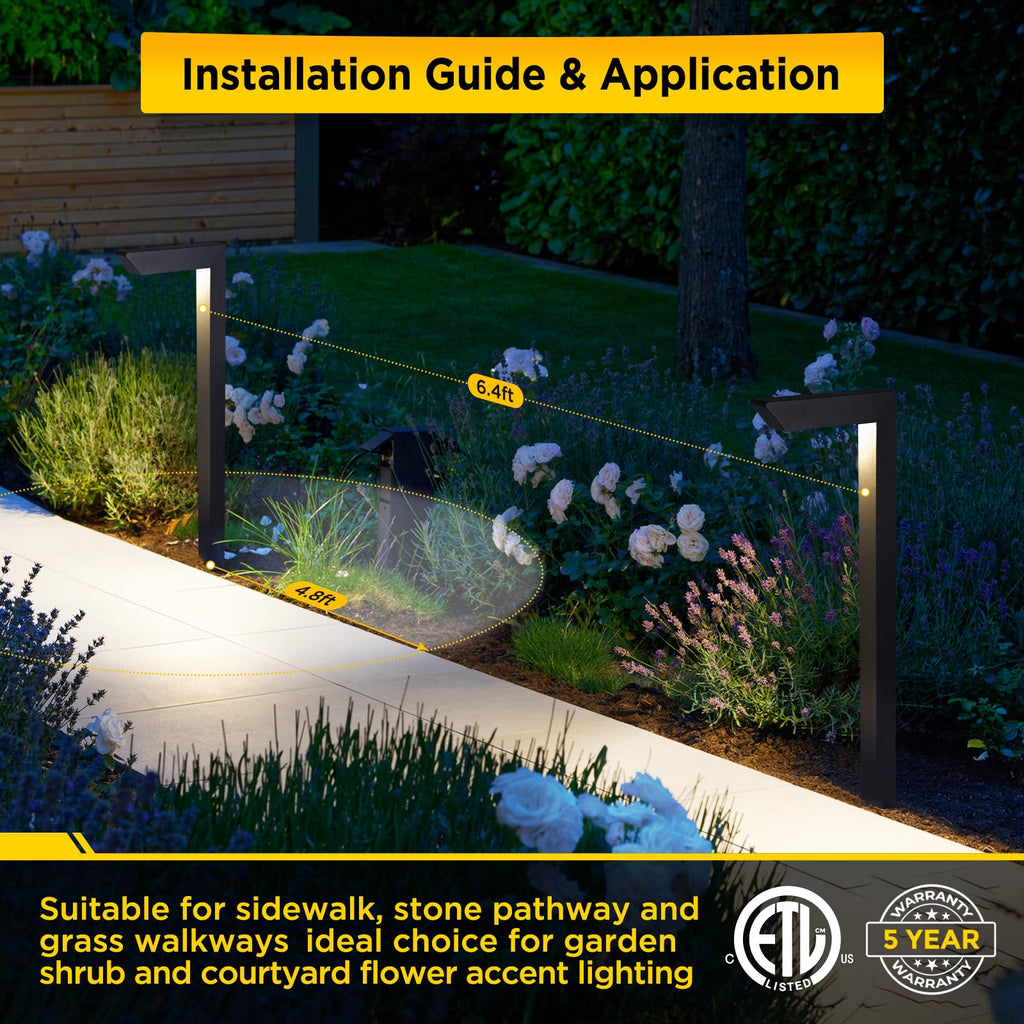 3CCT LED Low Voltage Landscape Pathway Lights Black 4 Pack