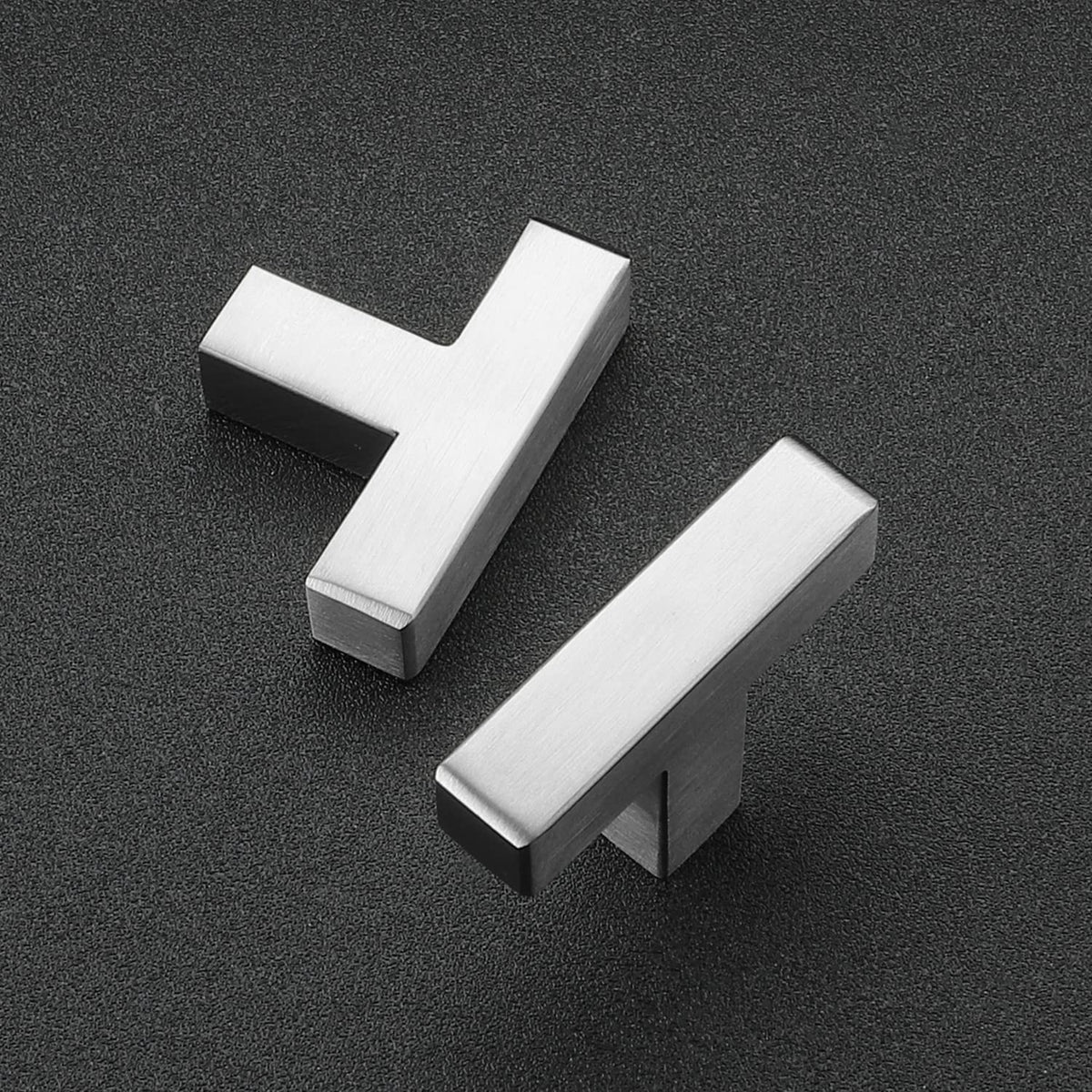 5 Pack Brushed Nickel Square Bar Cabinet Knobs 2 Handles