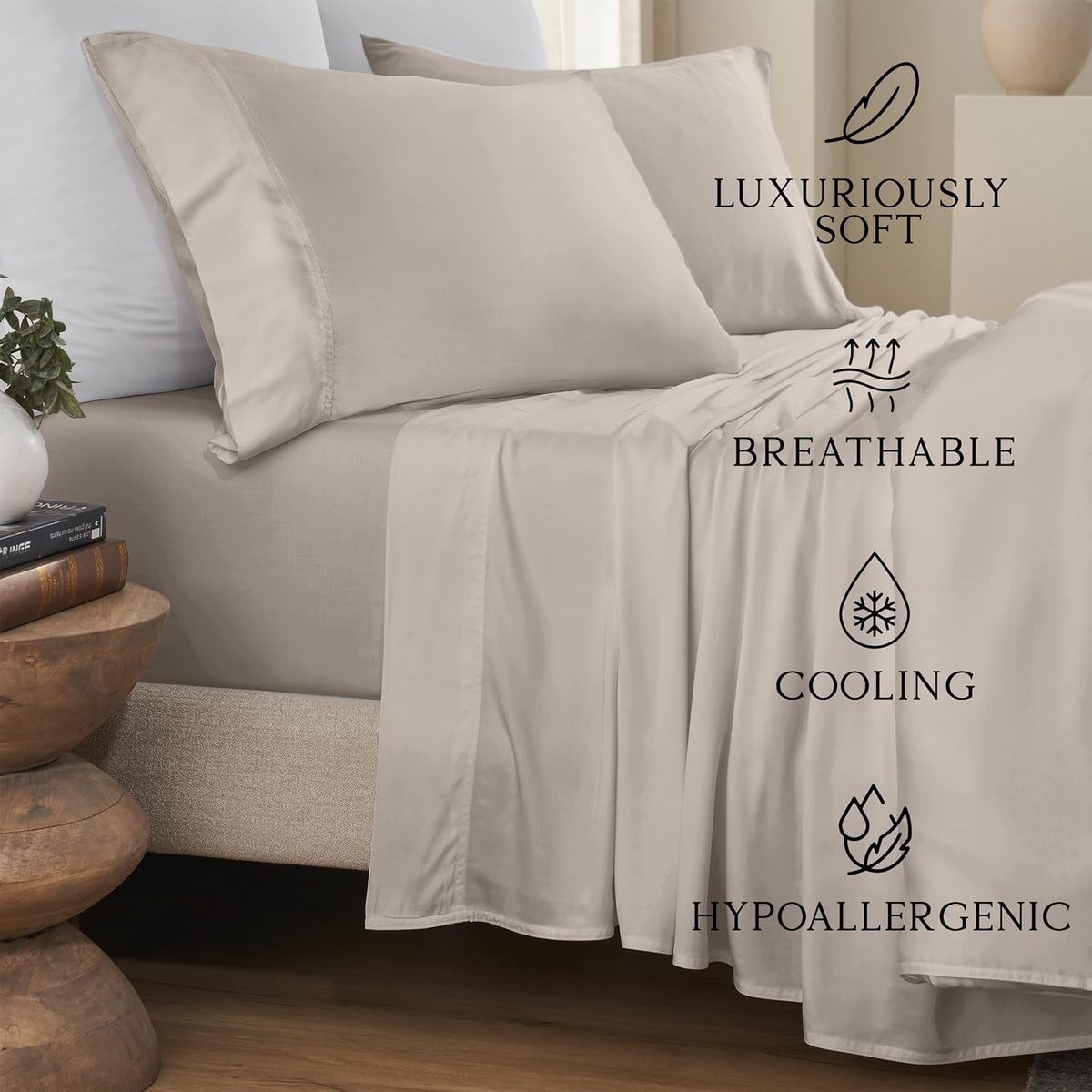 Luxury Bamboo Viscose Sheet Set | 100% FSC Certified | Cooling | Luxuriously Soft | 18" Deep Pockets
