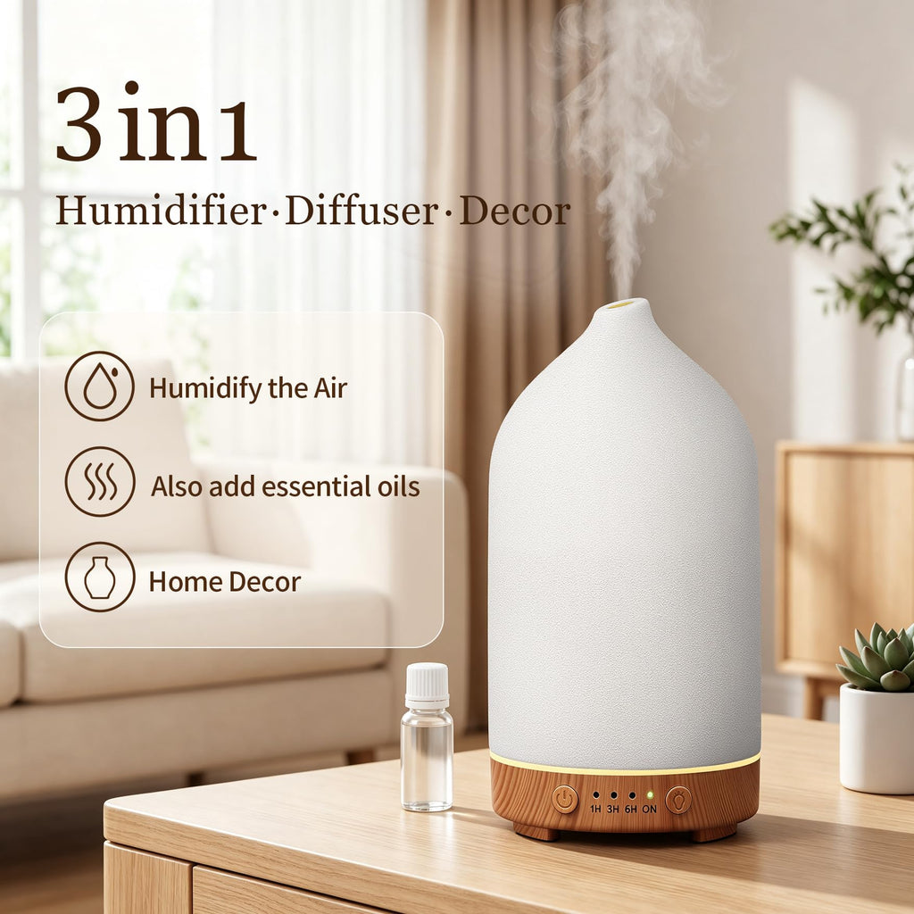 Ceramic Essential Oil Diffuser, Stone Diffuser 2 Pack