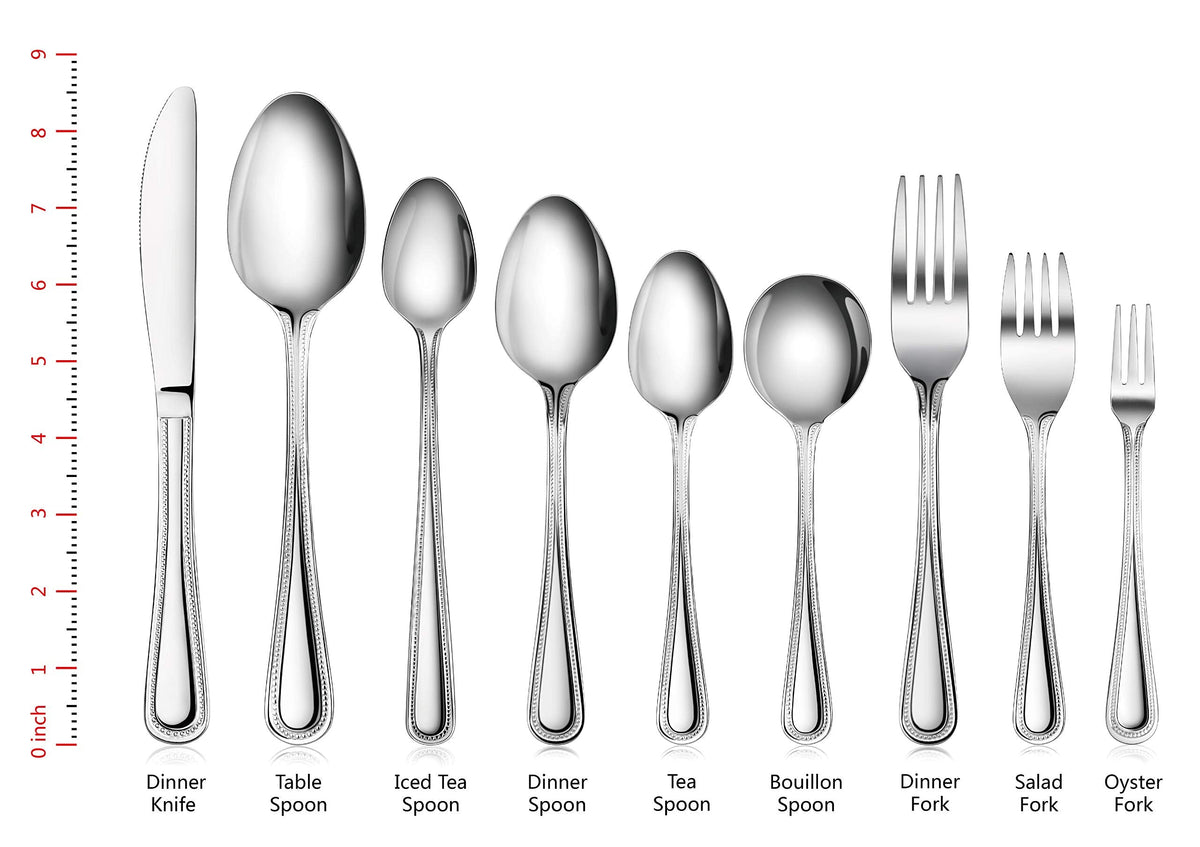 Bead Pattern Stainless Steel Flatware, 36-Piece
