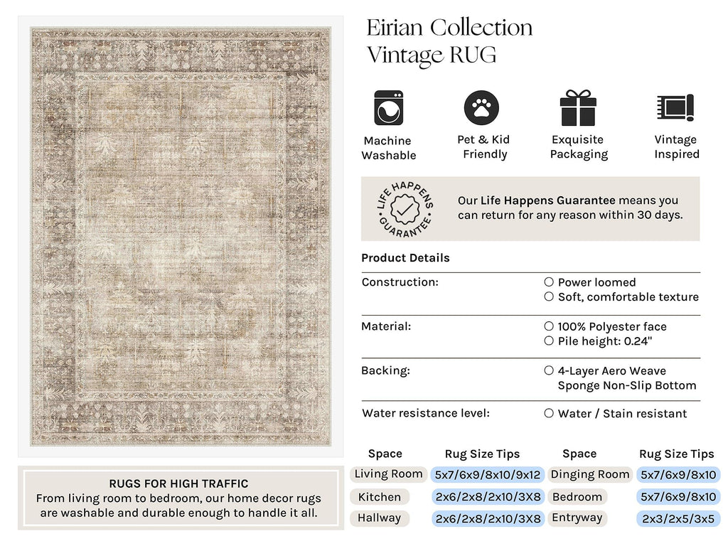 Beige 2x7 Neutral Runner Rugs