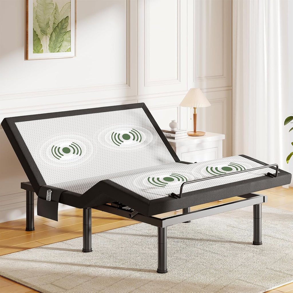Queen Adjustable Bed Frame with Massage and Head & Foot Incline