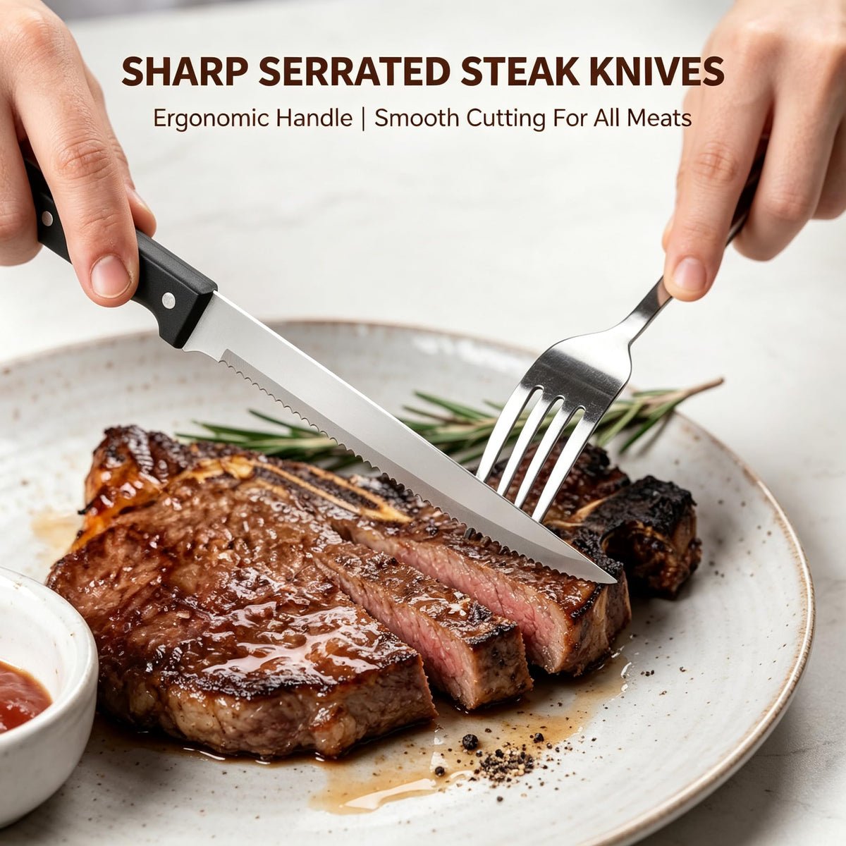 48-Piece Silverware Set for 8 with Steak Knives, Stainless Steel Flatware Set, 18/8 Food Grade Cutlery Set, Mirror