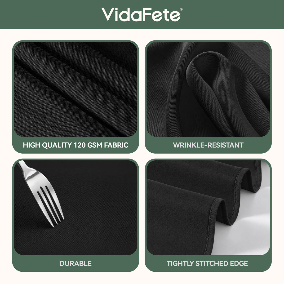 Classic Series 10 Pack 70inch Round Polyester Table Cloth, Black