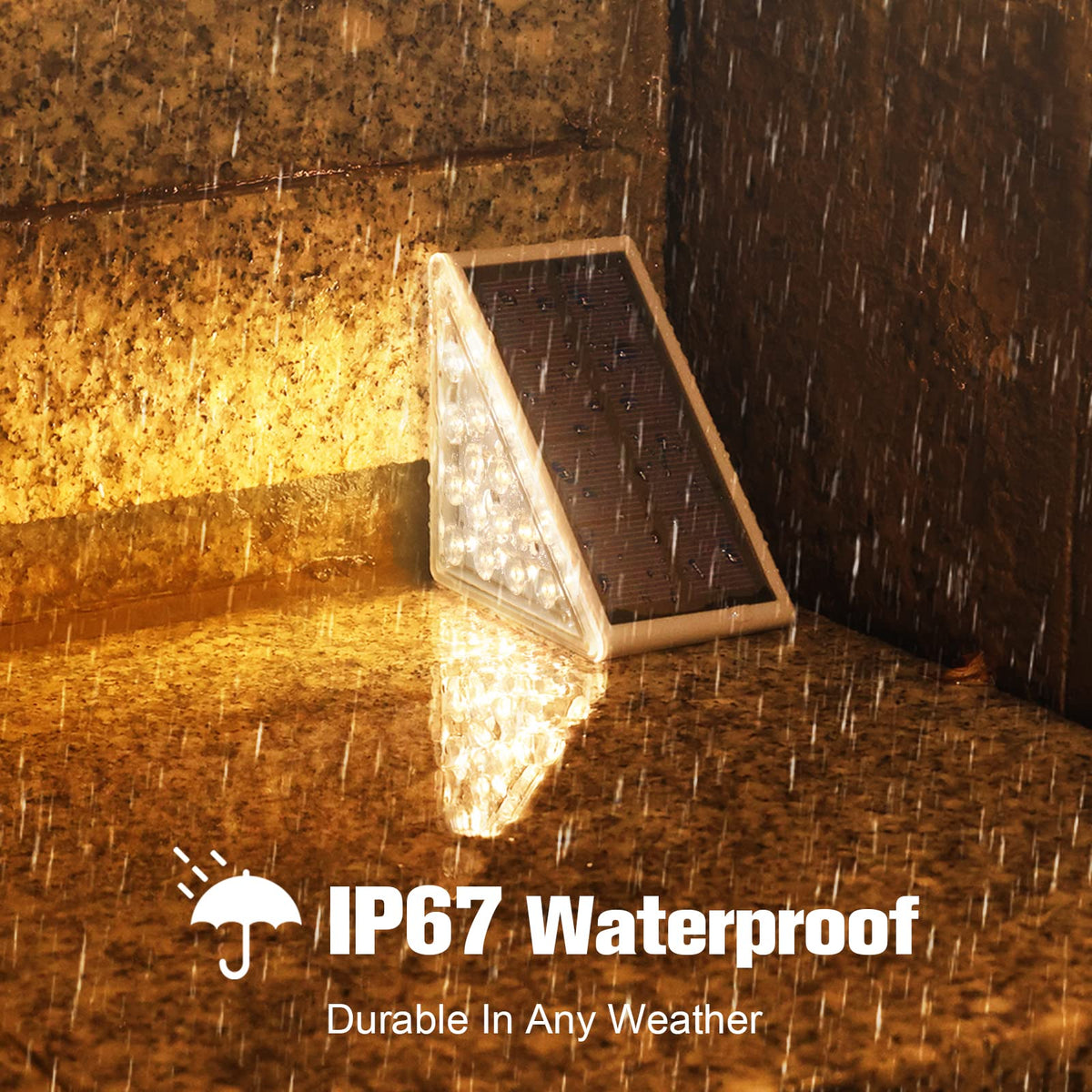 Outdoor Stair Lights 12 Pack, Solar Step Lights Waterproof IP67