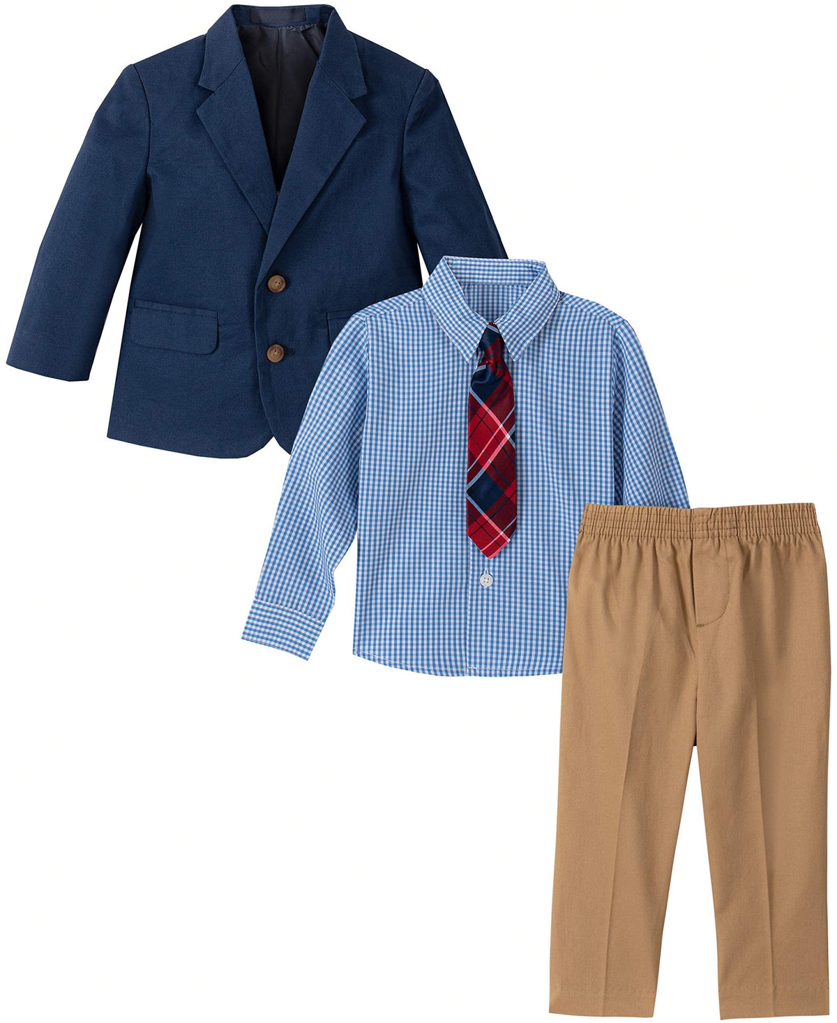 Baby Boy's Piece Suit Set with Dress Shirt, Tie, Jacket, and Pants Suit, Navy