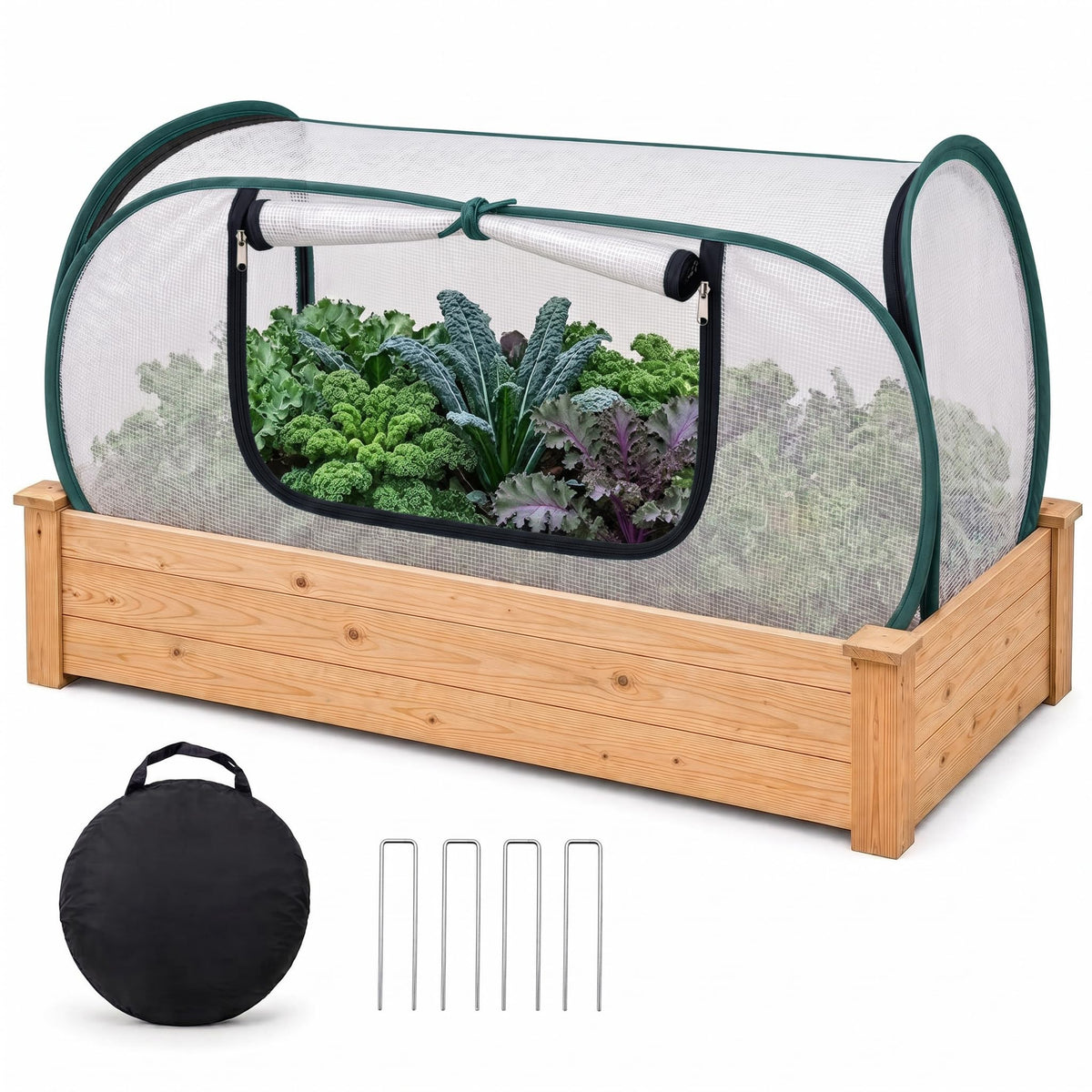 Plant Covers Freeze Protection-Mini Pop Up Greenhouse for Raised Garden Bed