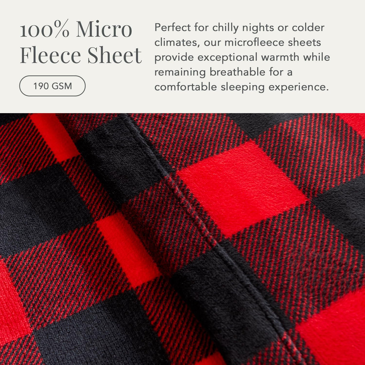 Luxury Micro Fleece Sheet Set - Plaid | Deep Pocket