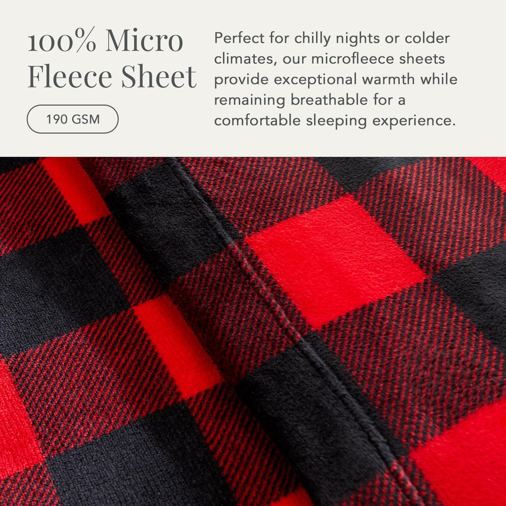 Luxury Micro Fleece Sheet Set - Plaid | Deep Pocket
