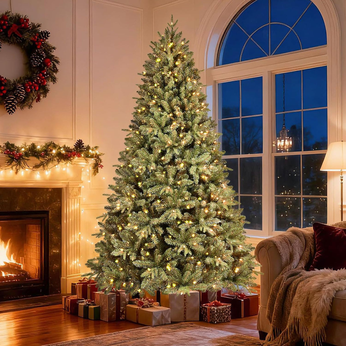 Prelit Artificial Christmas Tree, 3 to 9 ft