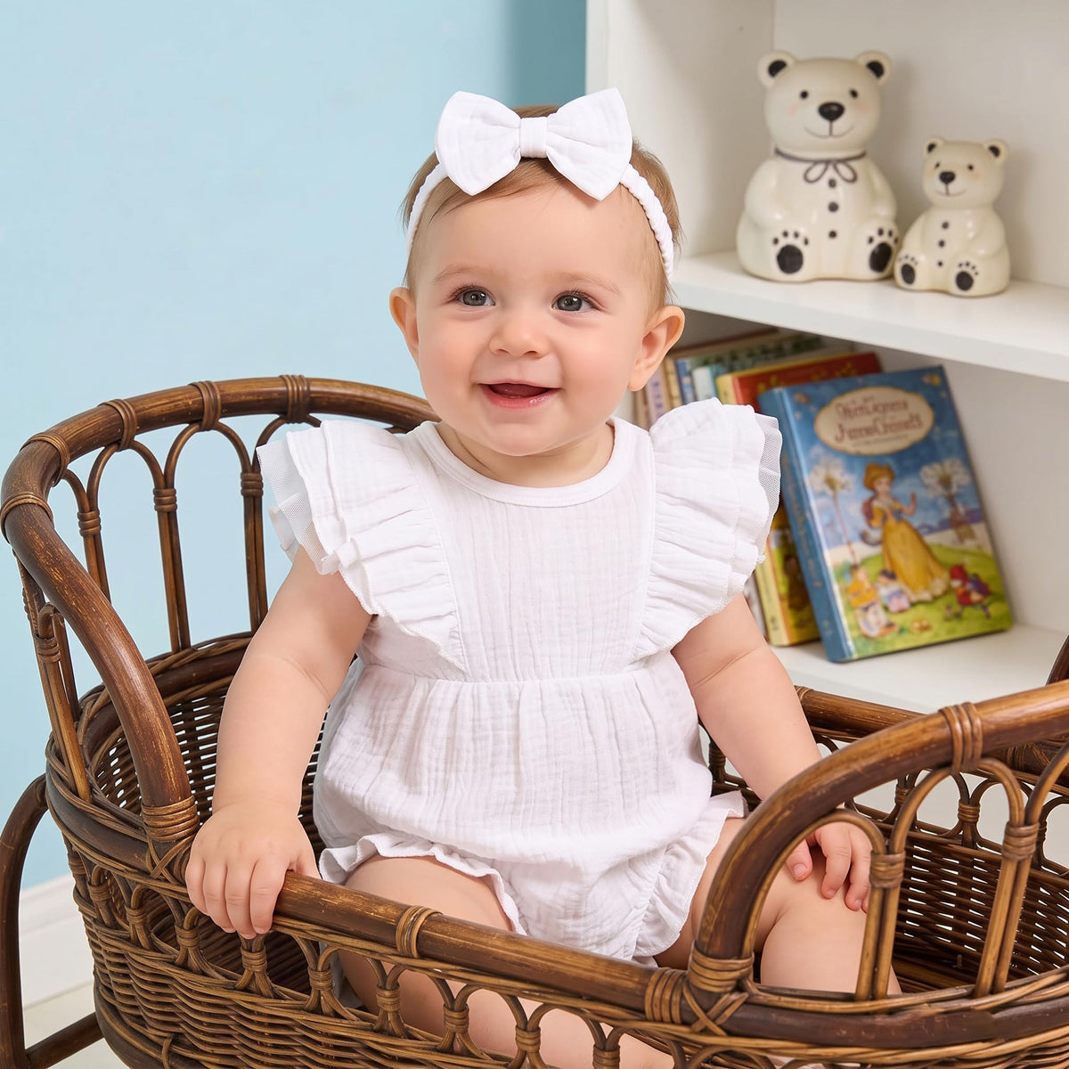 Ruffle Bubble Romper for Baby Girl | One-Piece Shorts Jumpsuit | Summer Outfit & Dress for Infants