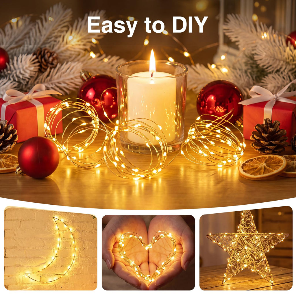 8 Pack Fairy Lights Battery Operated with Timer, 16FT String Lights