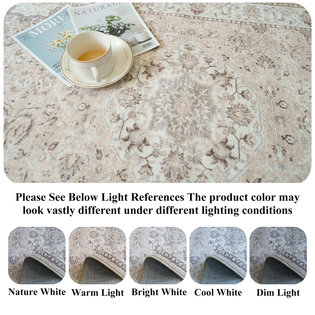Hallway Washable Runner Rug - 2'6x14 Kitchen Rugs Entryway Rug Runner Vintage Soft Floor Mat Non Slip Indoor