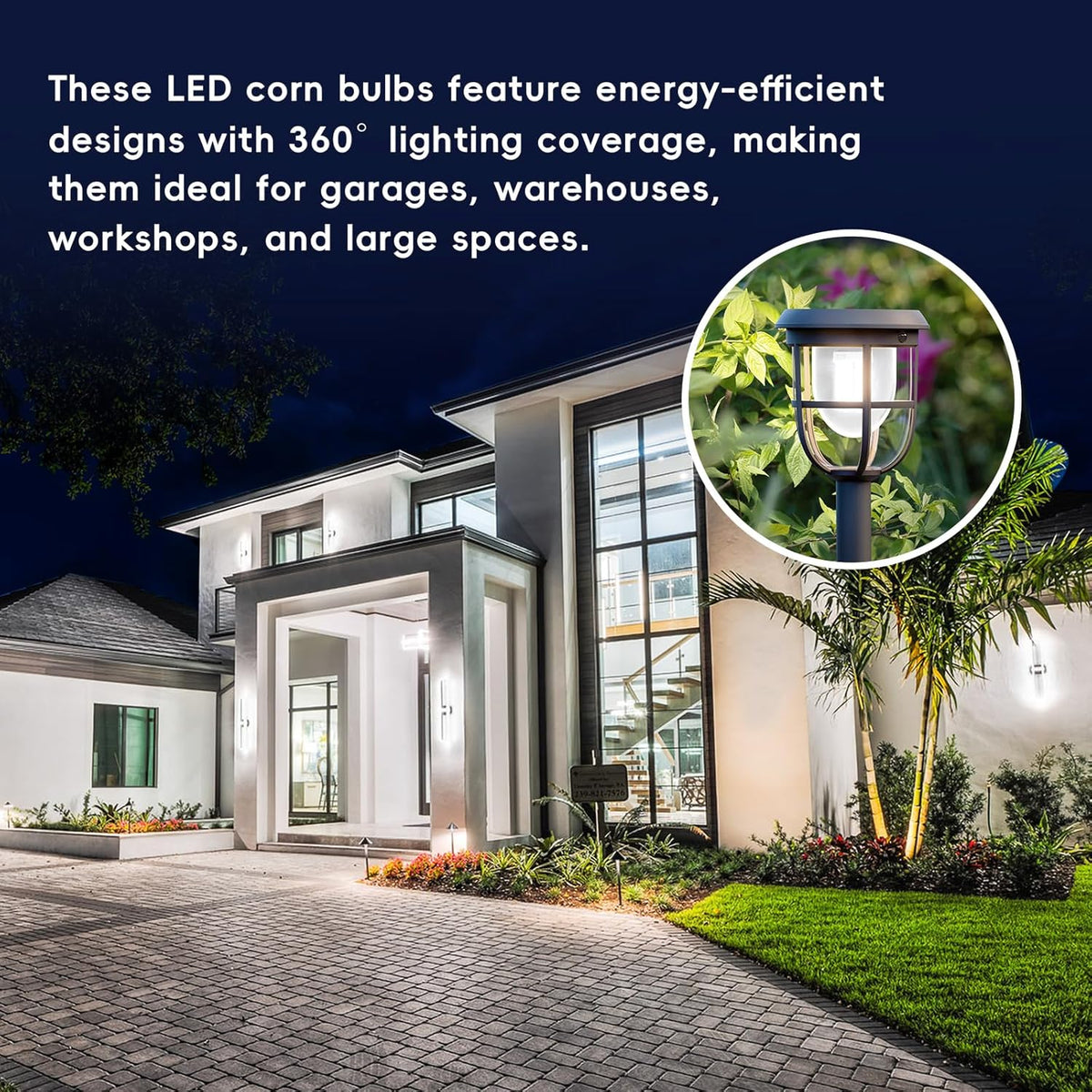 Led Corn Light Bulb - 40W 5000LM Equivalent 400Watt E26 6000K for Warehouse