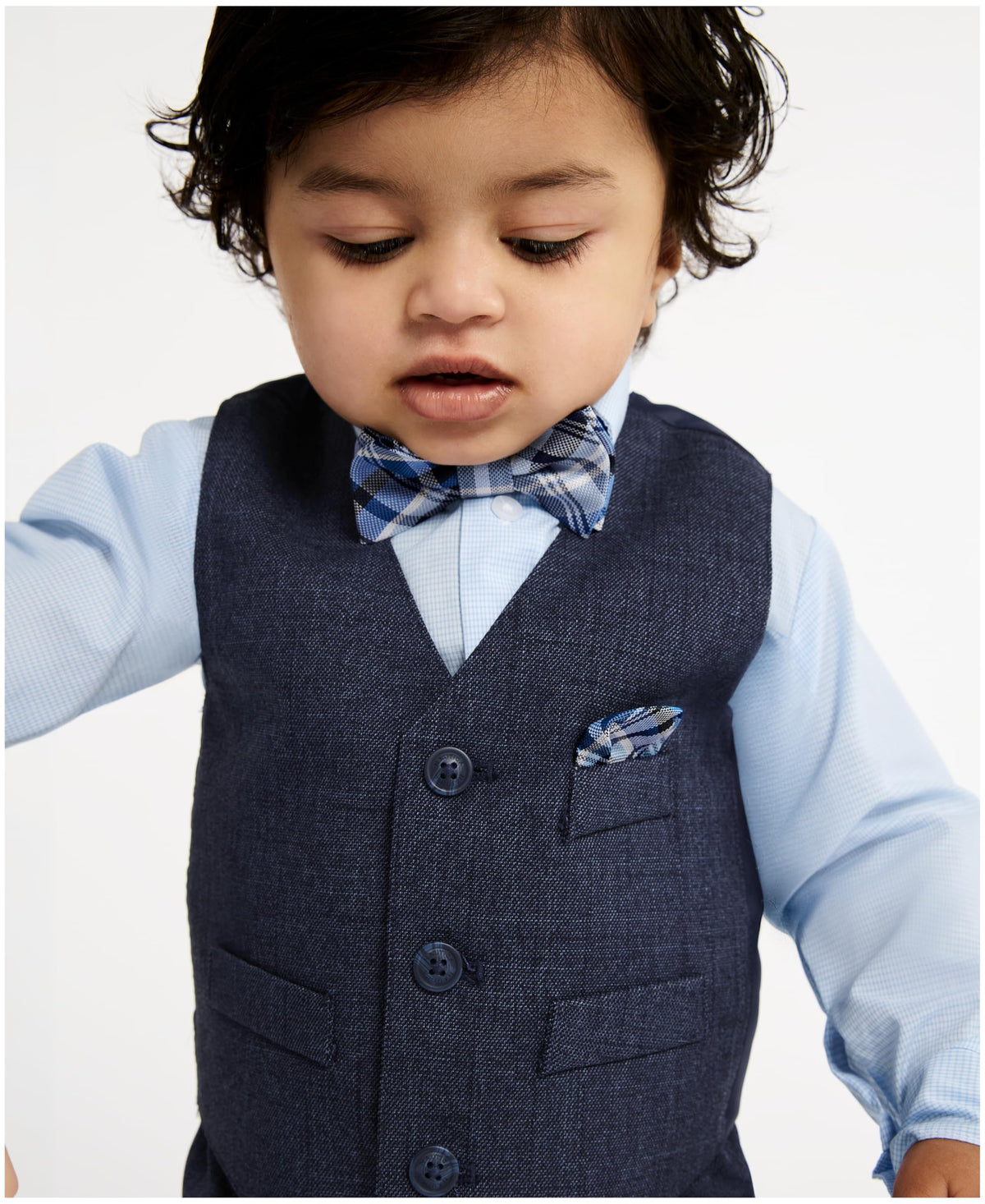Baby Boys' Piece Set with Dress Shirt, Vest, Pants, and Tie, Tanzanite