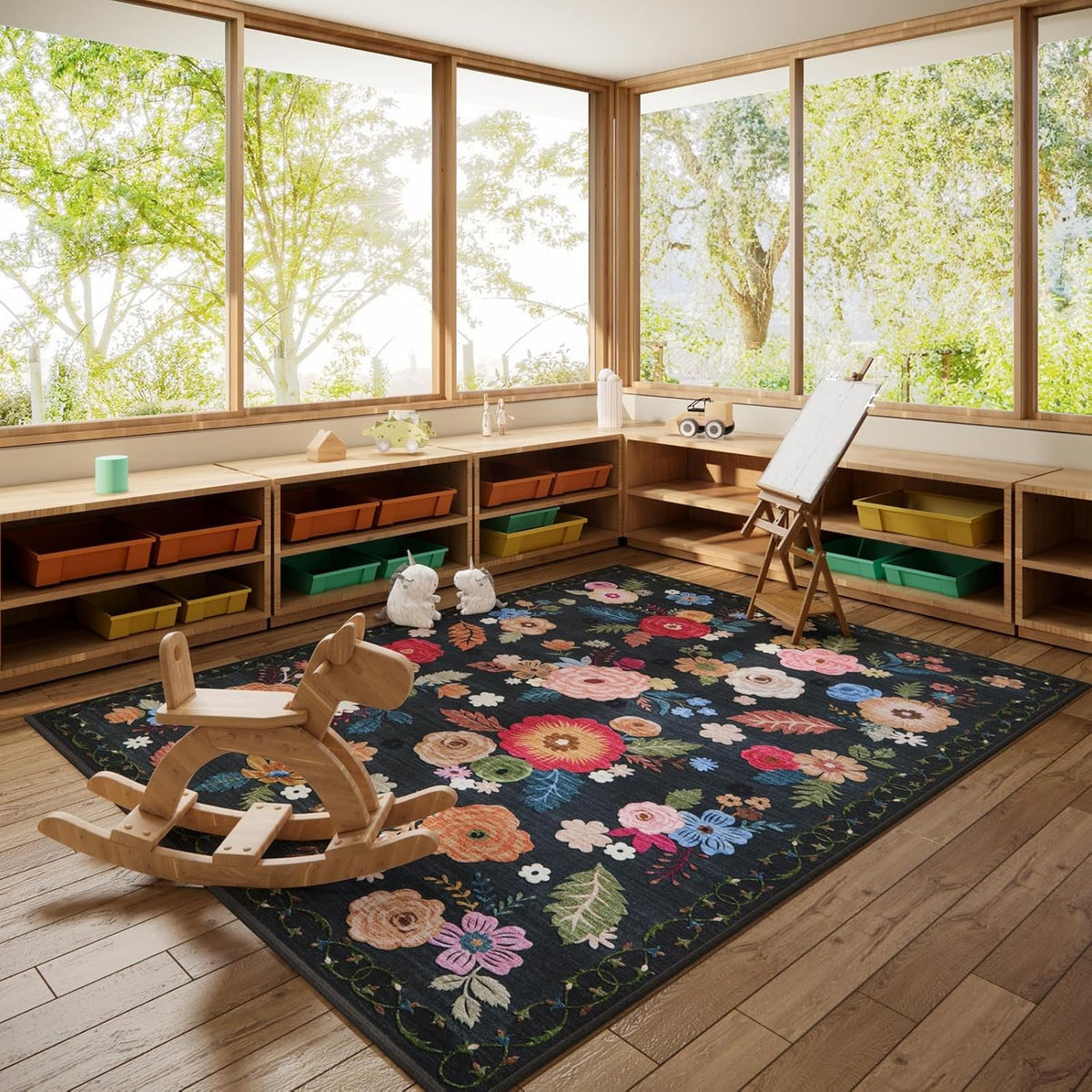 Washable Large Living Room Rug: Area Rugs Non Slip Carpet