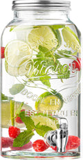 Mason Jar Drink Dispenser with Spigot, 1 Gallon Glass