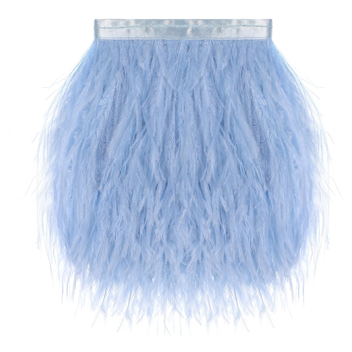 Light Blue Ostrich Feather Trim, 4-5 Inch 2 Yards