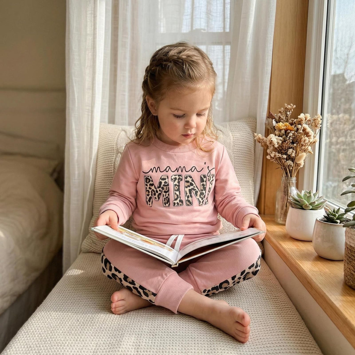 Baby Girl Clothes Mama's Mini Sweatshirt Pants Set Pink