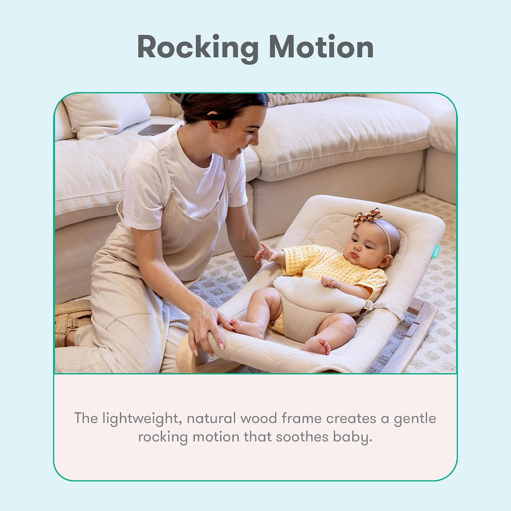 Rocker, Breathable & Washable, Natural Wood Frame