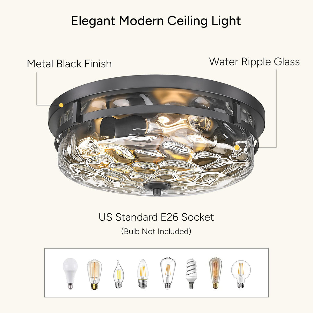 Flush Mount Ceiling Lights, 3-Light Farmhouse Close to Ceiling Light