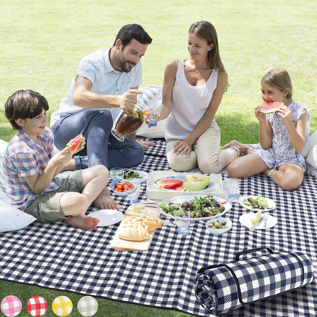 Picnic Blankets Machine Washable, 80''x80'' Extra Large Waterproof Sandproof Foldable Compact Beach Blanket