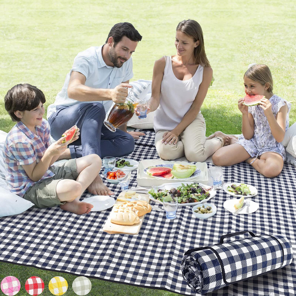 Picnic Blankets Machine Washable, 80''x80'' Extra Large Waterproof Sandproof Foldable Compact Beach Blanket