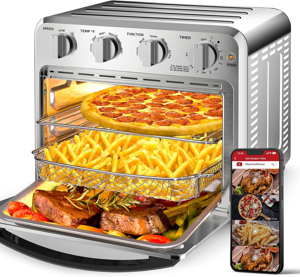 Air Fryer Toaster Oven Combo, 16QT 5-in-1 Toaster Ovens Countertop, Convection AirFryer with Bake, Air fryer & Toaster