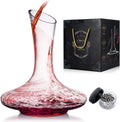 Wine Decanter,Red Wine Carafe,Wine Aerator,100% Hand Blown Lead-free Crystal Glass with Cleaning Beads,Wine Decanters