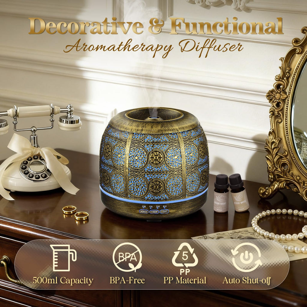 Essential Oil Diffuser, 500ml Aromatherapy Diffuser