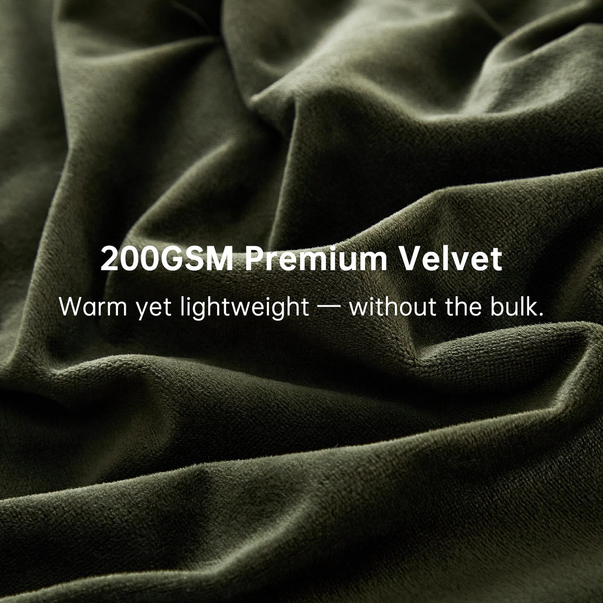 Velvet Comforter Set, Luxury Olive Green Soft Lightweight 3‐Piece