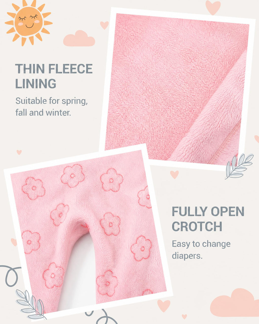 Baby Snowsuit Fleece Romper Newborn Bear Outfit Flower