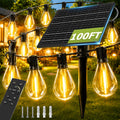 Solar String Lights Outdoor, Dimmable Patio Lights Solar Powered with Remote & USB Port 35+1 LED Shatterproof
