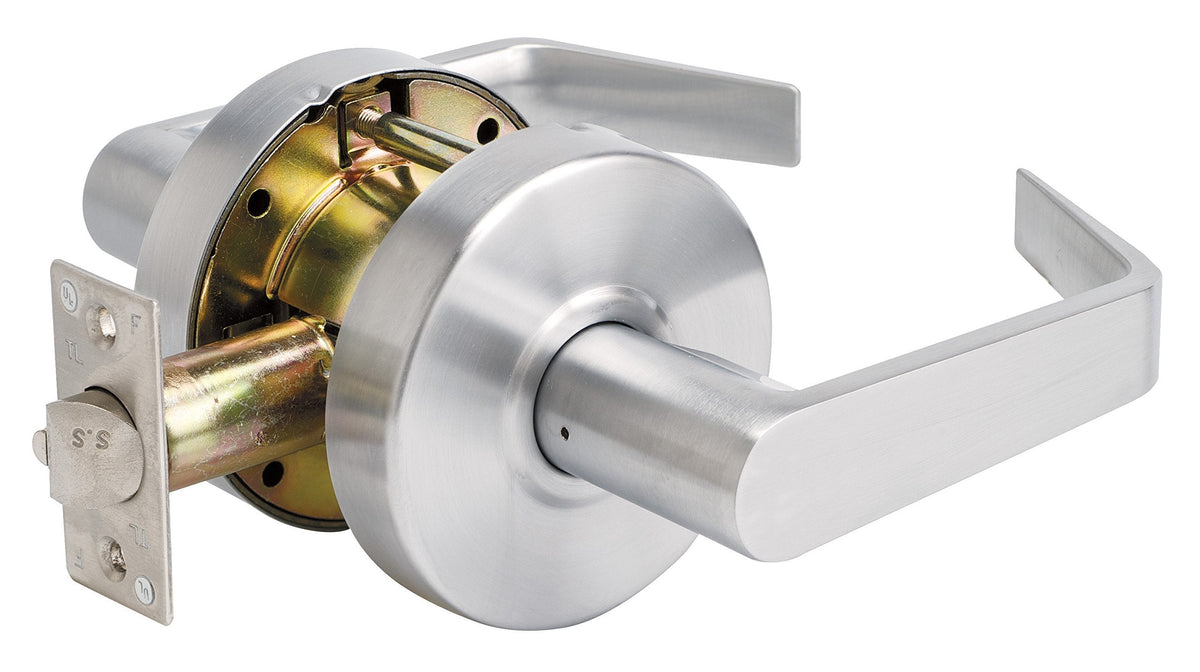 SLCHPG26D Heavy Duty Lever Style, Grade 2 Commercial Passage Door Lock, Brushed Chrome/Chrome