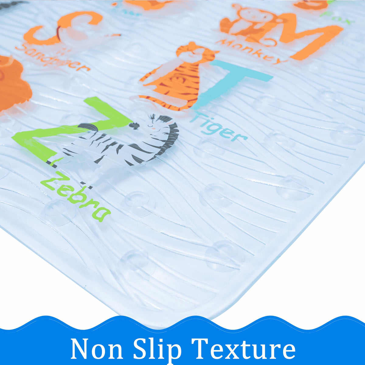 Kids Bath Mat for Tub, Non-Slip Toddler Bathtub Mat (Alphabet)