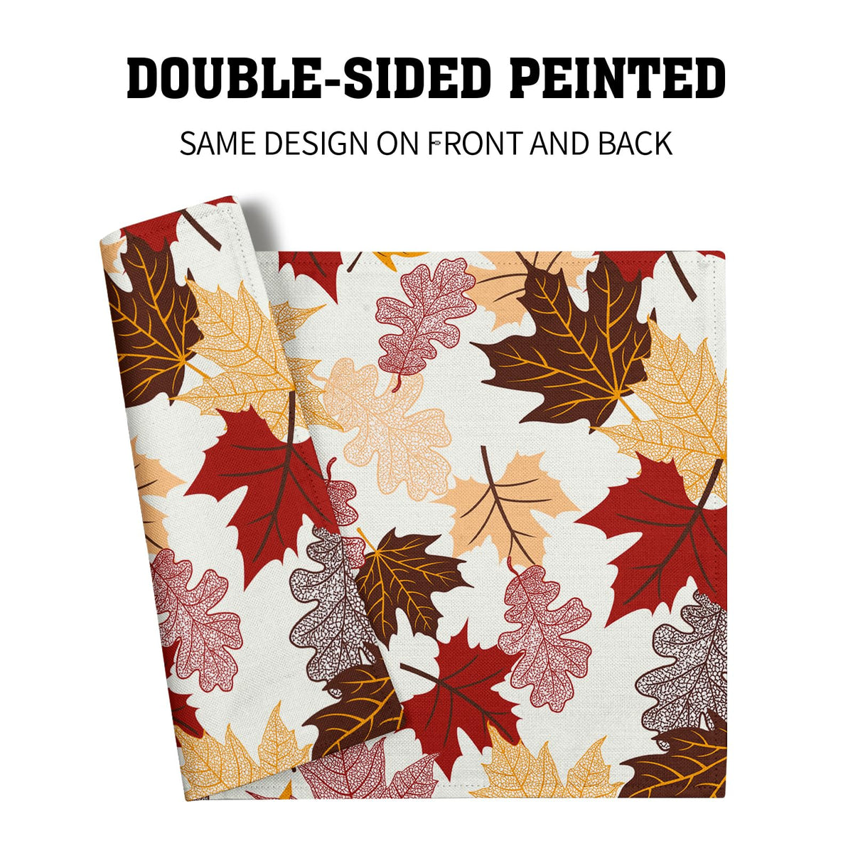 Maple Leaf Placemats Set of 4 Dining, Colorful Fall Autumn Thanksgiving Leaves Non-Slip Washable Linen Place Table